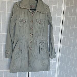 Olive Utility Jacket with Button Accents